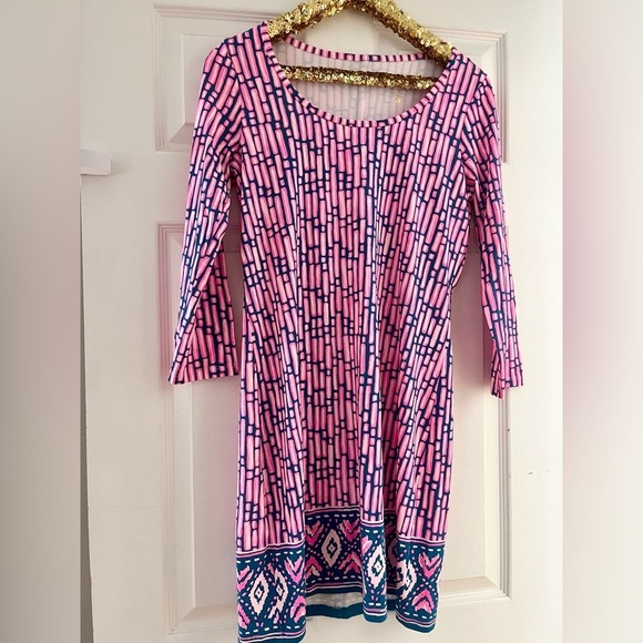 Lilly Pulitzer Beacon Dress Mandevilla Pink Slathouse Stripe Engineered - Picture 3 of 8